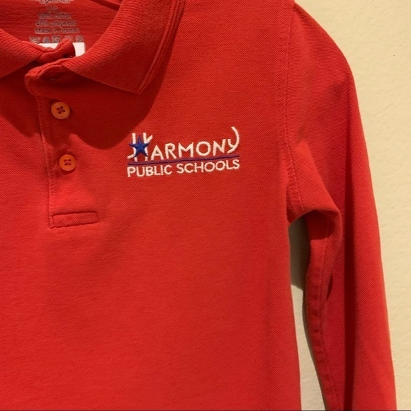 Harmony Public School Unisex Uniform Long Sleeve Polo Tee Shirt. Size YS - Picture 5 of 8